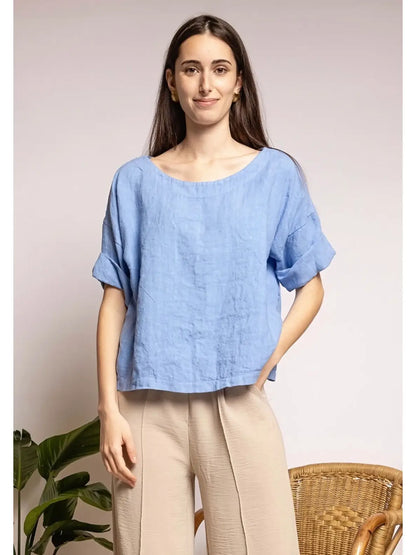 Linen Boatneck Blouse