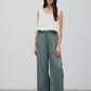 Side Slit Satin Pants