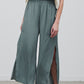 Side Slit Satin Pants