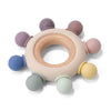 Silicone/Wood Teether-Rainbow