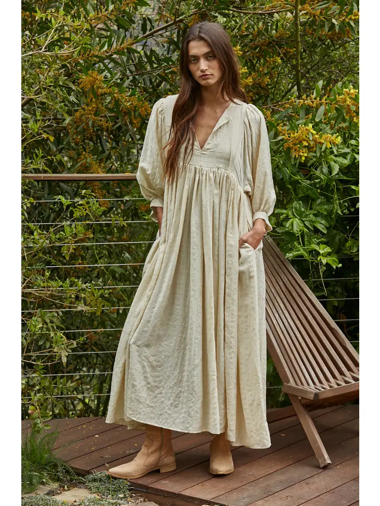 Long Sleeve Flare Maxi Dress S Long Sleeve Flare Maxi Dress S