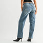 Loose Low Rise Stretch Straight Jeans