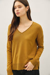V-Neck Dropped Shoulder Sweater