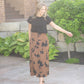 Womens Braylyn Camel Floral Midi Skirt Fall 2025
