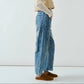 EMBROIDERED COTTON BARREL PANTS
