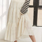 ELASTIC WAISTBAND TIERED MIDI SKIRT