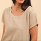 Cotton-linen blend t-shirt