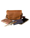 Snap Front Leather Crossbody Bag