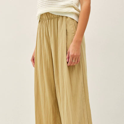 Crinkled Wide Leg Pants