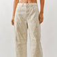 EMBROIDERED COTTON BARREL PANTS