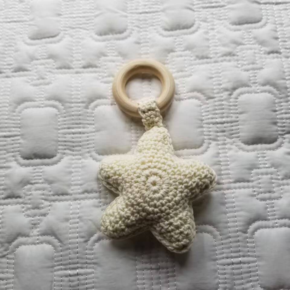 Organic Hand Crochet Star Rattle Teether