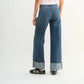 Vintage Dark Cuffed Wide Ankle Jean