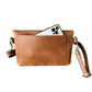 Snap Buckle Leather Crossbody Bag