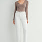 Cream - Slight Stretch Straight Jeans