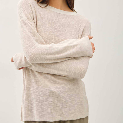 LIGHTWEIGHT COTTON SLUB SWEATER