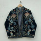 Velvet Suzani Hand Embroidered Jacket - Black