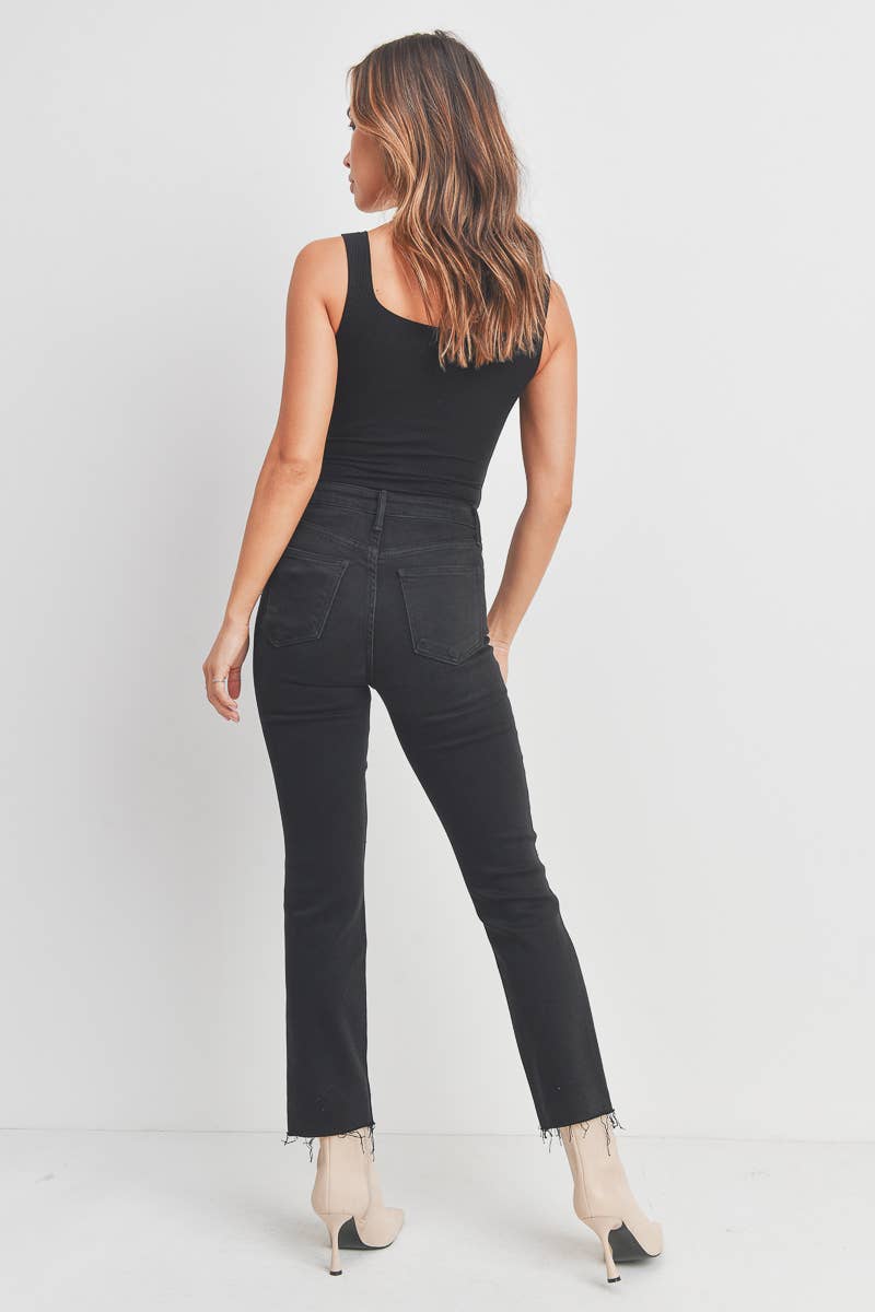 Black Distressed Vintage Straight Jean