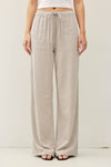 Linen Blend Wide Leg Pants