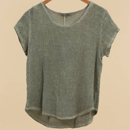 Cotton-linen blend t-shirt