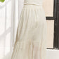 ELASTIC WAISTBAND TIERED MIDI SKIRT