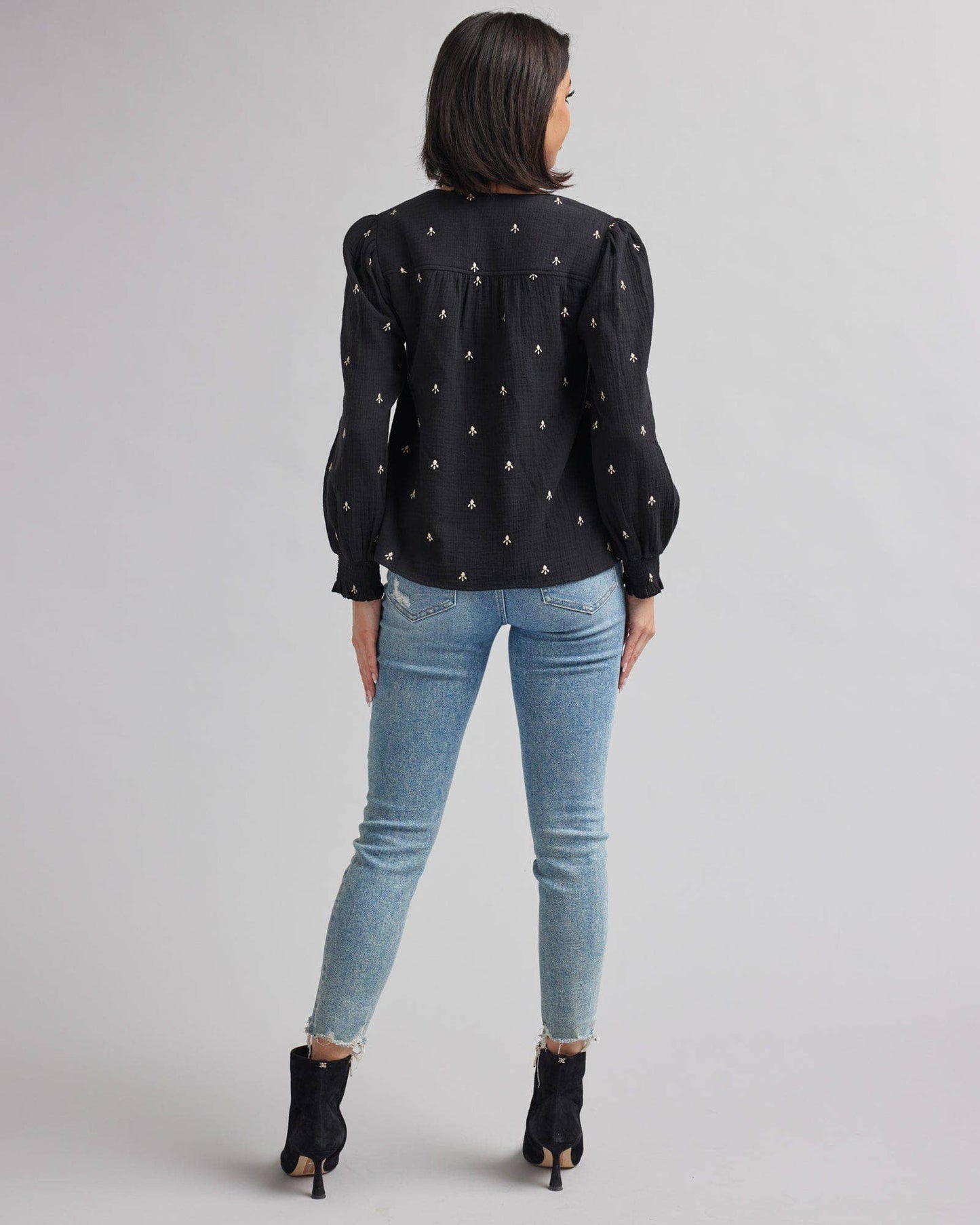 Classic Embroidered Long Sleeve Top