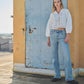 Embroidery Balloon Sleeve Blouse