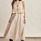 Embroidered Lace Vest & Sleeveless Midi Dress Set