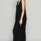 V-neck sleeveless cut sew knit lace trim solid dress