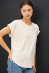 Round Neck Cap Sleeve Tee