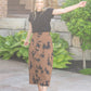 Womens Braylyn Camel Floral Midi Skirt Fall 2025