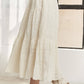 ELASTIC WAISTBAND TIERED MIDI SKIRT
