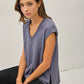 Modal Buttery Dolman Sleeve V-Neck Top