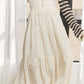 ELASTIC WAISTBAND TIERED MIDI SKIRT