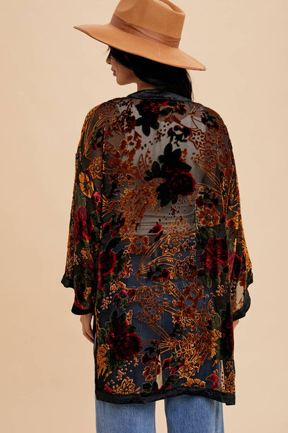 Burnout Velvet Kimono