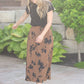 Womens Braylyn Camel Floral Midi Skirt Fall 2025