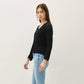 CROCHET KNIT V-NECK BOXY SWEATER