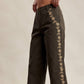 Floral Embroidered Cropped Wide-Leg Pants