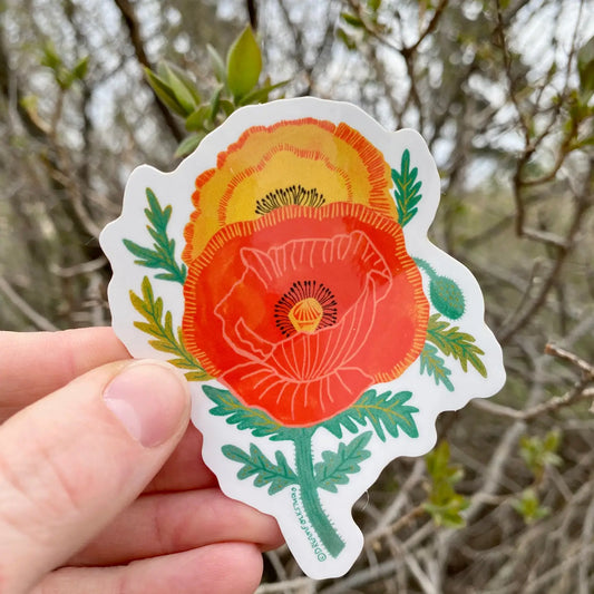 Poppy Flower Sticker