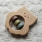 Wood Owl Teething Rattle Baby Toy