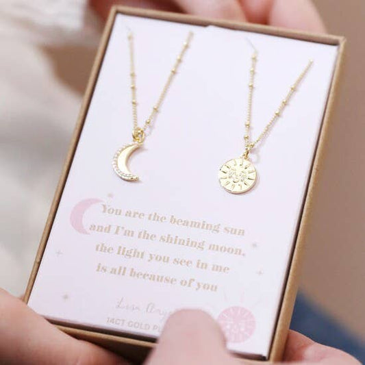 Sun and Moon Necklaces Set