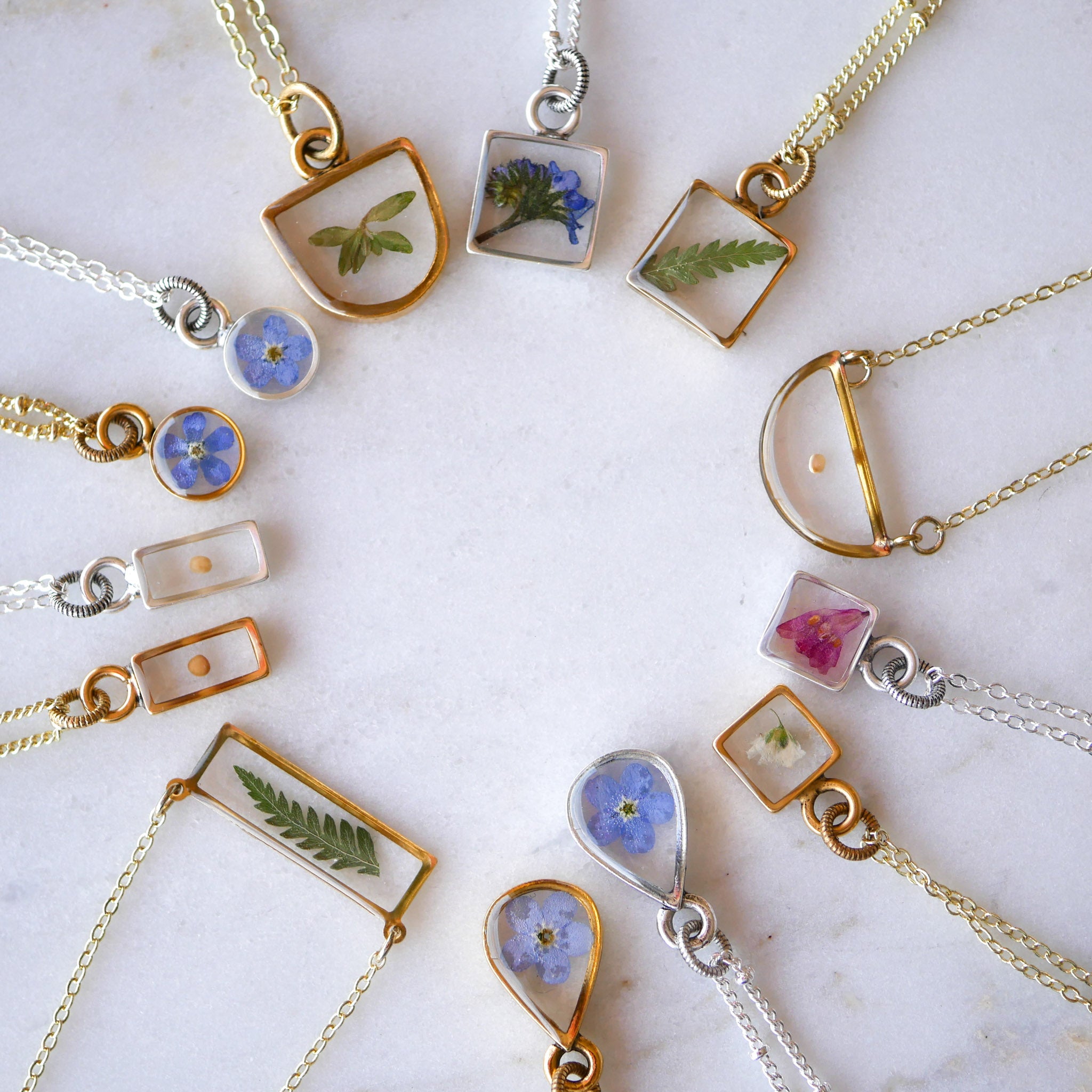 Botanical resin deals jewelry